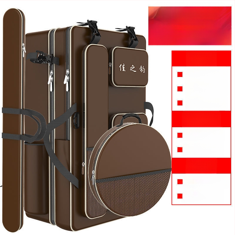 Риболовна раница с държач за пръти, двойна презрамка и голям капацитет, не водоустойчива