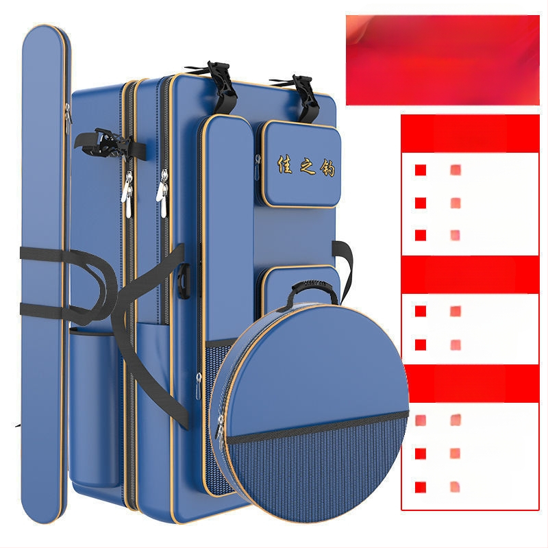 Риболовна раница с държач за пръти, двойна презрамка и голям капацитет, не водоустойчива