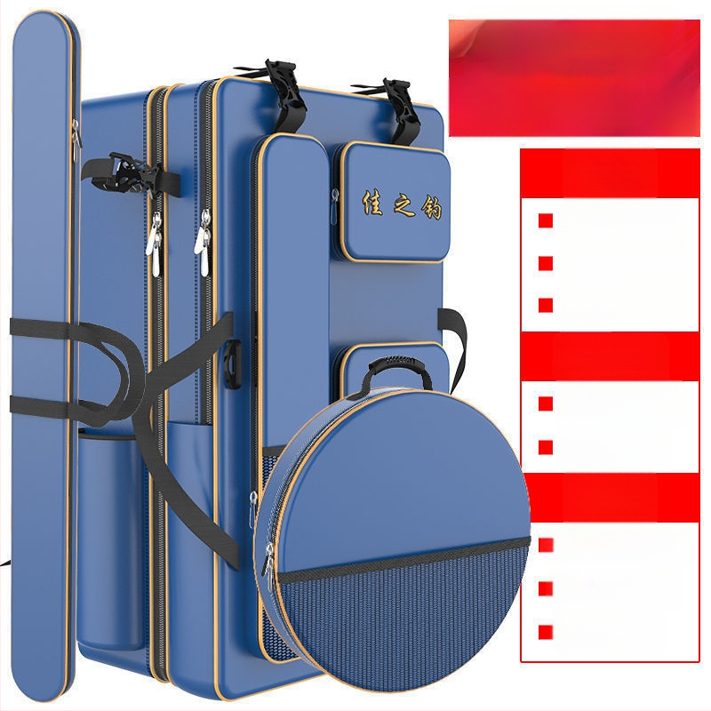 Риболовна раница с държач за пръти, двойна презрамка и голям капацитет, не водоустойчива