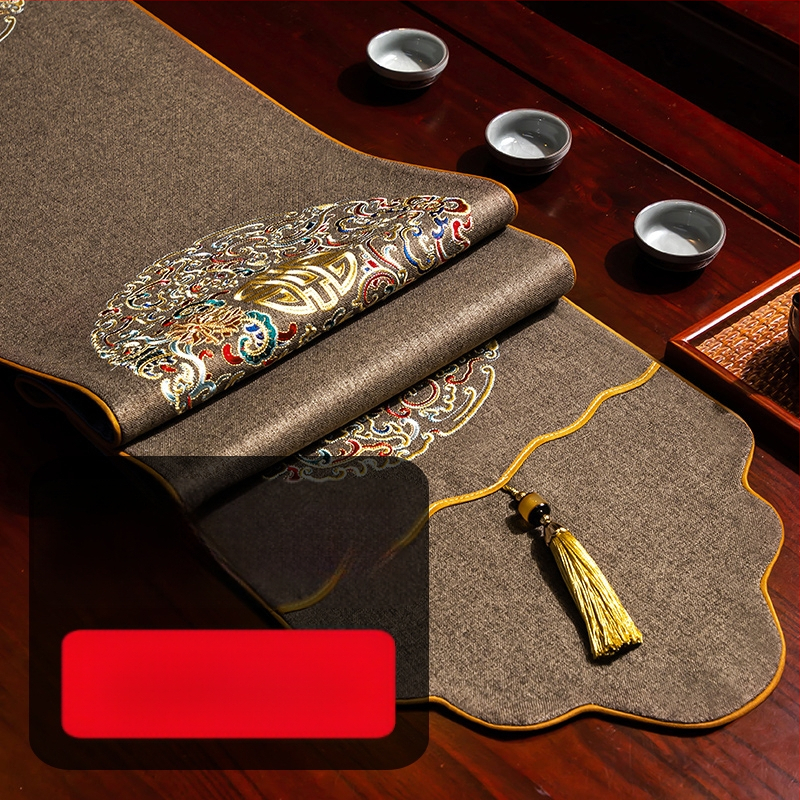 Stalo vėliava iš audinio su augalų ir gėlių raštu, naujame kinų stiliuje