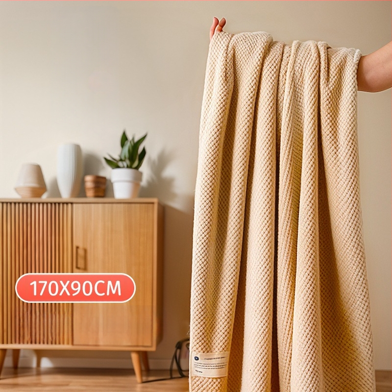 Koralinis veliūrinis vonios rankšluostis suaugusiems — poliesterio pluoštas, 150d džakardo audinys