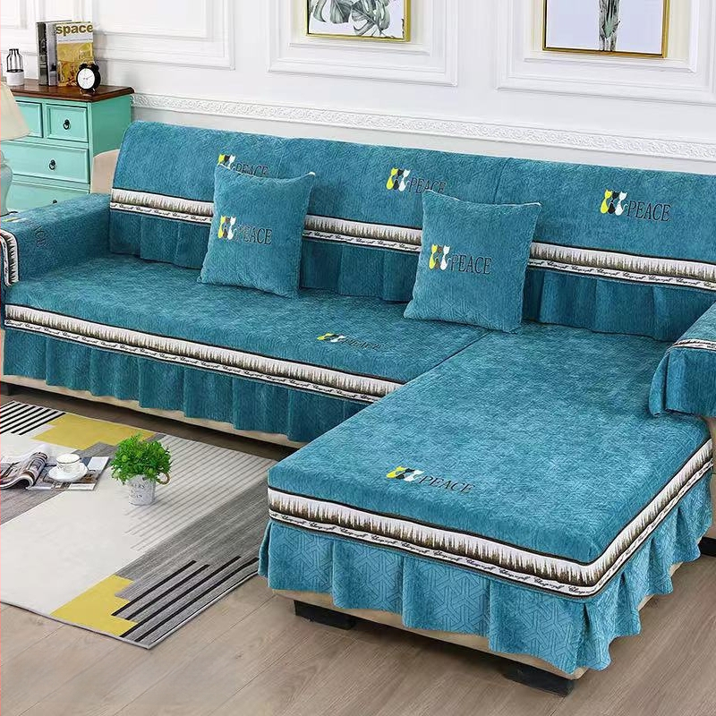 Chenille sofų uždangalas – keturių sezonų universalus, pilnas dengimas, neslidus pagalvės užvalkalas derinant sofoms, minimalistinis stilius