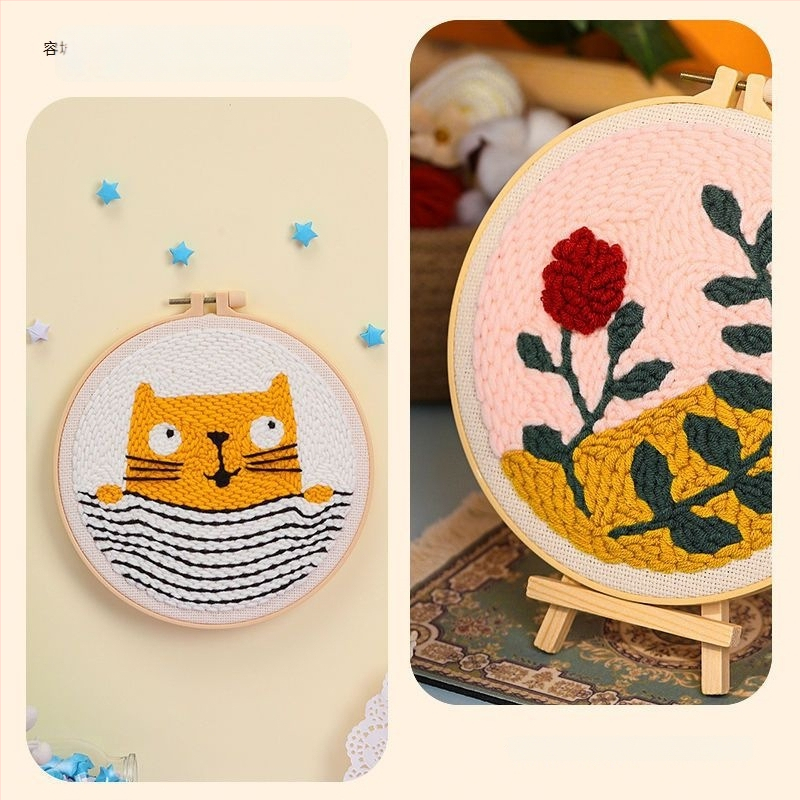 DIY komplet vuneno vezenje s iglom i križnim šavom