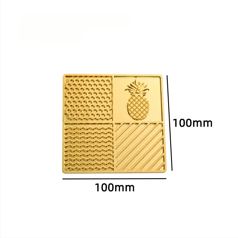 Jääkuubikute tempel kohandatud gravüüritud logoga, vask-pronksi sulam, CNC gravüürimine ja käsitsi poleerimine, ümmargune või ruudukujuline kuju, kaal 50 g