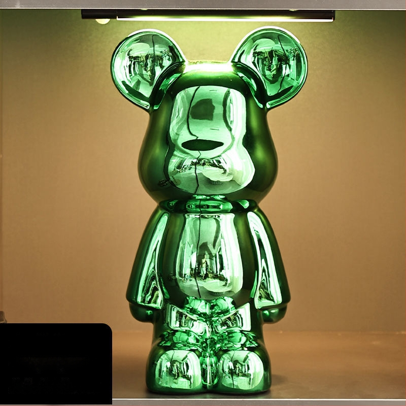 Keraminių meškiukų figūrėlių rinkinys su elektroplakavimo apdaila, šviesaus prabangos stilius, namų dekoras, pritaikomas