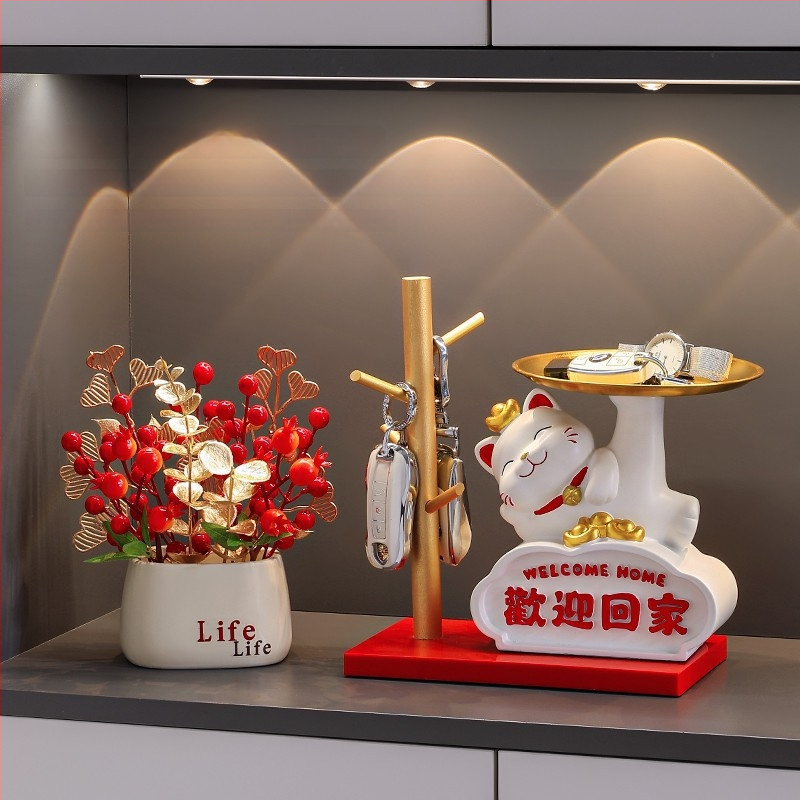 Φιγούρα Panda για αποθήκευση κλειδιών – διακοσμητικό ρητίνης σε cartoon στυλ για είσοδο και ντουλάπες σαλονιού (δωρο για νέο σπίτι)