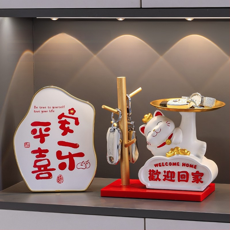 Φιγούρα Panda για αποθήκευση κλειδιών – διακοσμητικό ρητίνης σε cartoon στυλ για είσοδο και ντουλάπες σαλονιού (δωρο για νέο σπίτι)