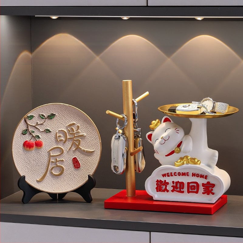 Φιγούρα Panda για αποθήκευση κλειδιών – διακοσμητικό ρητίνης σε cartoon στυλ για είσοδο και ντουλάπες σαλονιού (δωρο για νέο σπίτι)