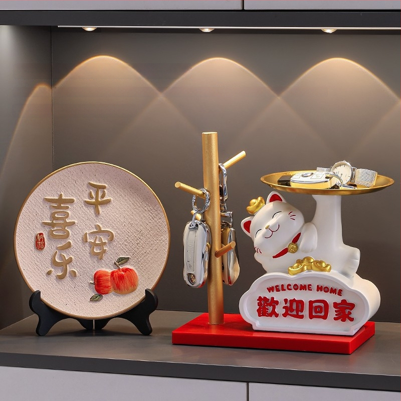 Φιγούρα Panda για αποθήκευση κλειδιών – διακοσμητικό ρητίνης σε cartoon στυλ για είσοδο και ντουλάπες σαλονιού (δωρο για νέο σπίτι)