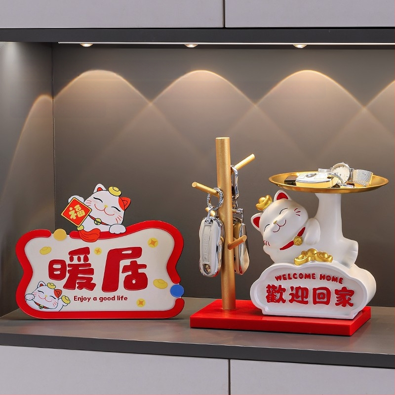 Φιγούρα Panda για αποθήκευση κλειδιών – διακοσμητικό ρητίνης σε cartoon στυλ για είσοδο και ντουλάπες σαλονιού (δωρο για νέο σπίτι)