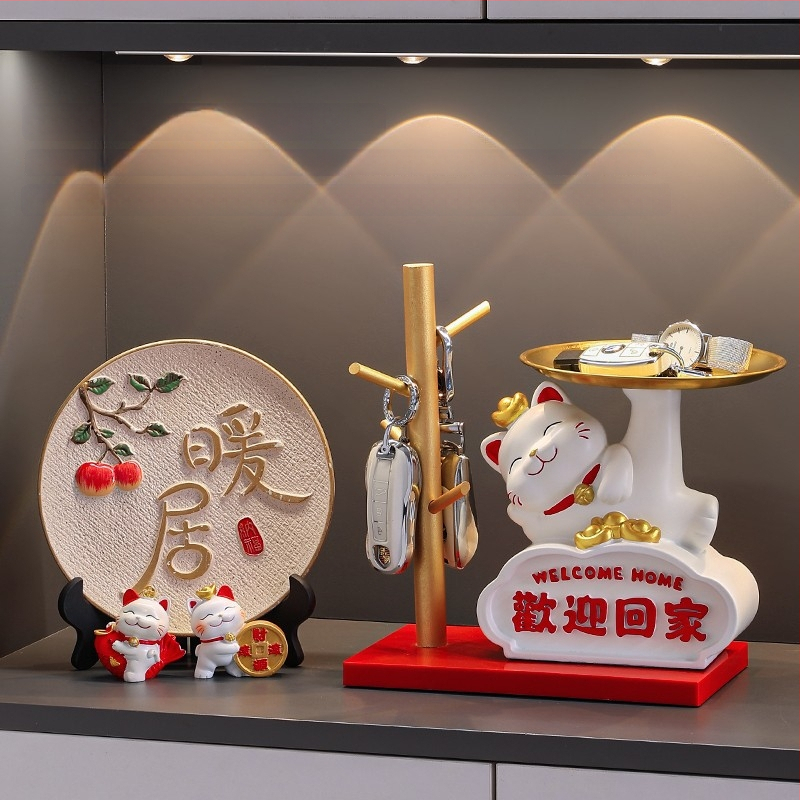 Φιγούρα Panda για αποθήκευση κλειδιών – διακοσμητικό ρητίνης σε cartoon στυλ για είσοδο και ντουλάπες σαλονιού (δωρο για νέο σπίτι)