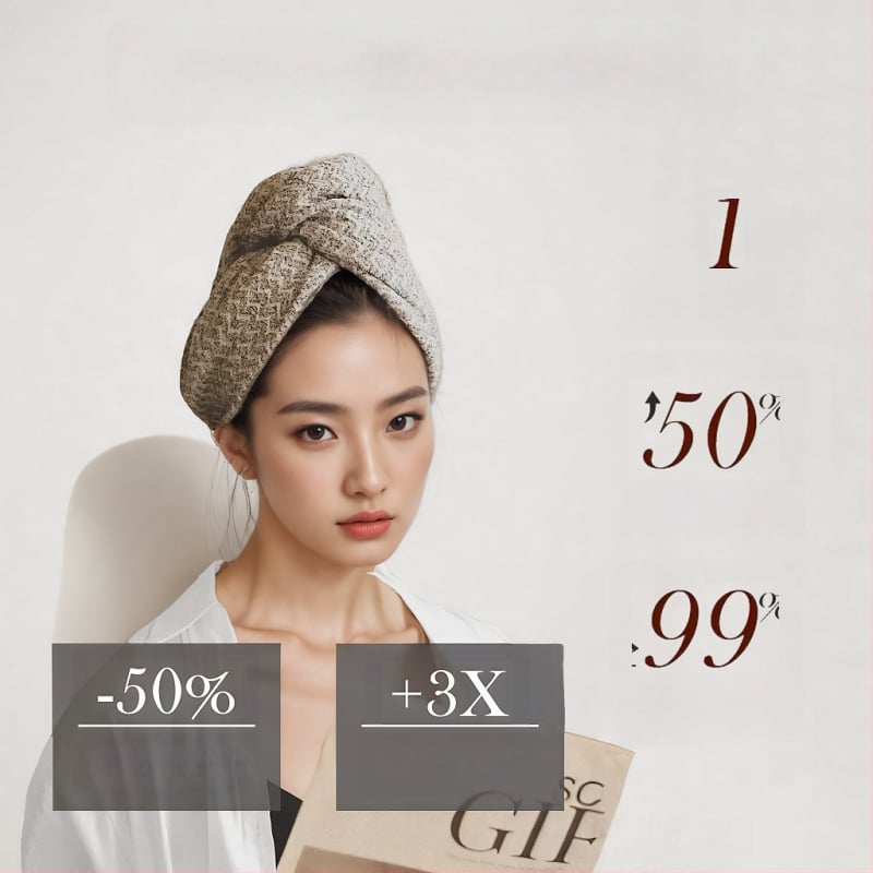 Μικροϊνών καπέλο στεγνώματος μαλλιών, ζακάρντ βάφλα ύφανση, 120–139 g