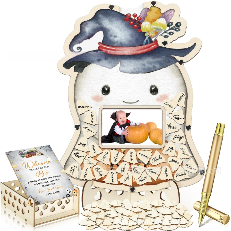 Βιβλίο επισκεπτών πάρτυ απόκρυψης φύλου με θεματικό αρκούδας πλαίσιο φωτογραφίας υπερήχων πεταλούδας – Boxwood, εκτύπωση