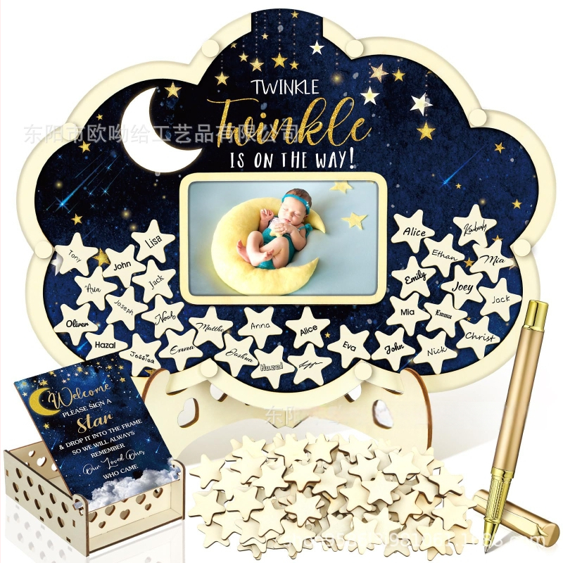 Βιβλίο επισκεπτών πάρτυ απόκρυψης φύλου με θεματικό αρκούδας πλαίσιο φωτογραφίας υπερήχων πεταλούδας – Boxwood, εκτύπωση