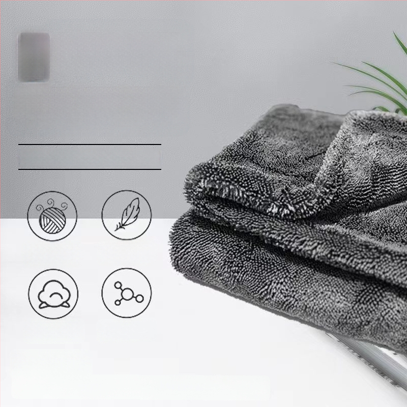 Dviejų pusių storas mikropluošto automobilių rankšluostis — be žymių, didelis sugeriamumas, daugiafunkcinis, galimybė užsakyti logotipą