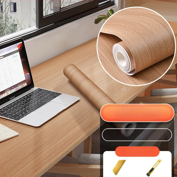 Самозалепващ стикер с дървесен модел за обновяване на мебели, водоустойчив PVC, 1 брой, за спалня (гардероби и шкафове), модел 21951648613