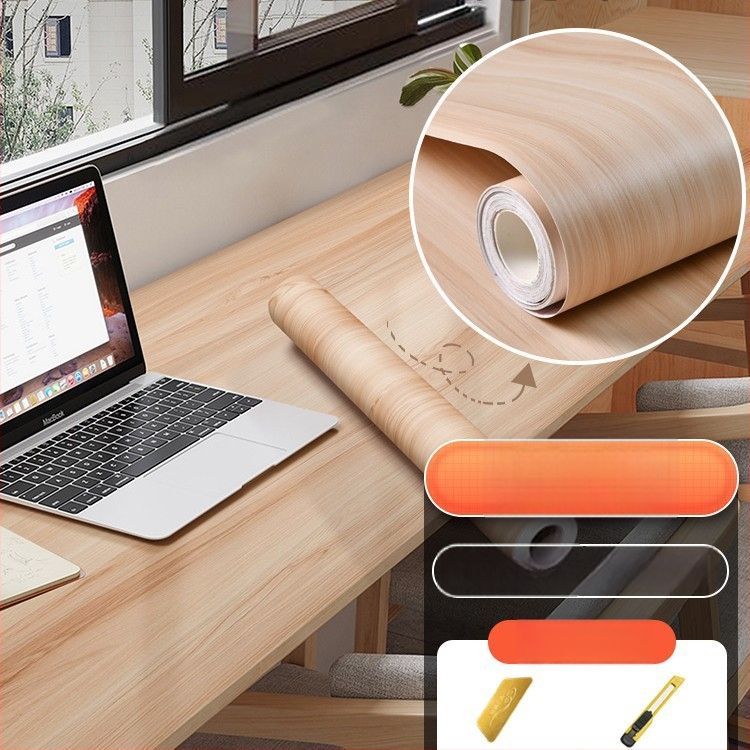 Самозалепващ стикер с дървесен модел за обновяване на мебели, водоустойчив PVC, 1 брой, за спалня (гардероби и шкафове), модел 21951648613