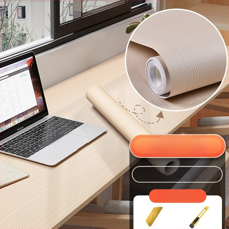 Самозалепващ стикер с дървесен модел за обновяване на мебели, водоустойчив PVC, 1 брой, за спалня (гардероби и шкафове), модел 21951648613