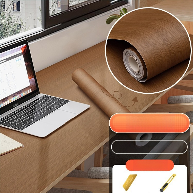 Самозалепващ стикер с дървесен модел за обновяване на мебели, водоустойчив PVC, 1 брой, за спалня (гардероби и шкафове), модел 21951648613