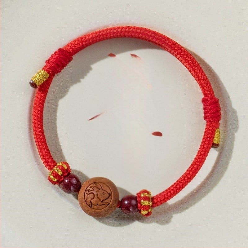 Детска гривна от cinnabar, ръчно преплетена, етно стил, мотив животно/зодия