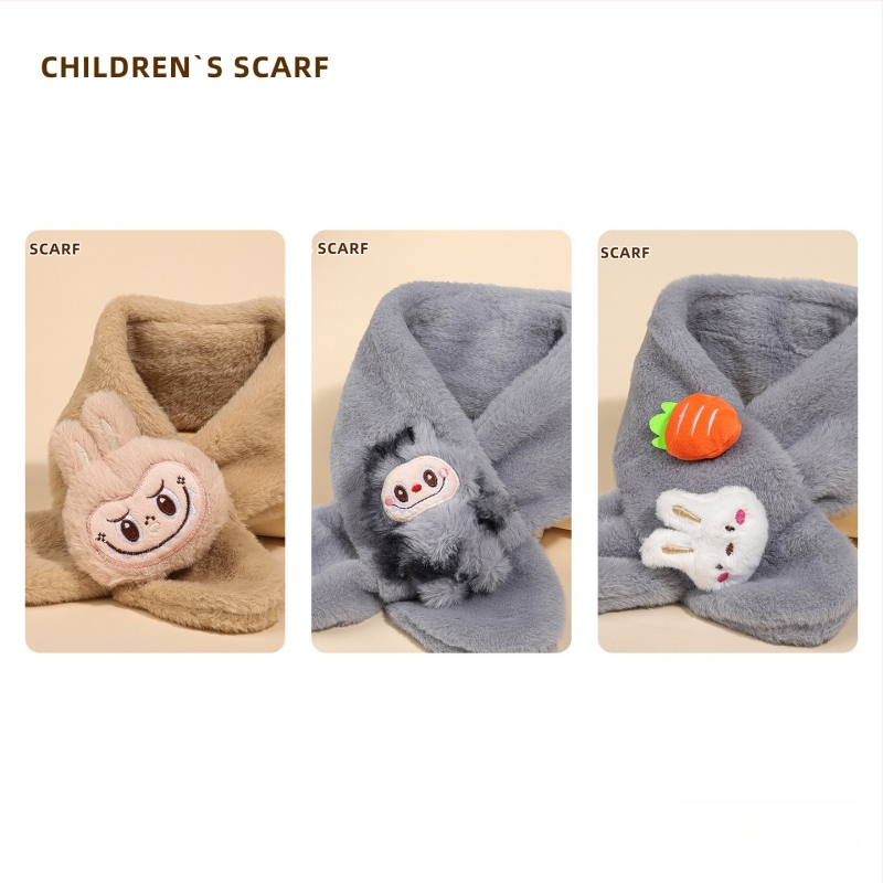 Bērnu šalle ar kaķa rakstu, warp-knit audums, ziemas siltums