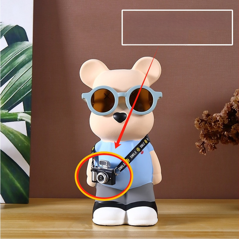 Keraminė meškiuko figūrėlė, nordinio stiliaus dekoras (Medžiaga: keramika; Dovana: asmeninė; Progos: Kalėdos, Gimtadienis)