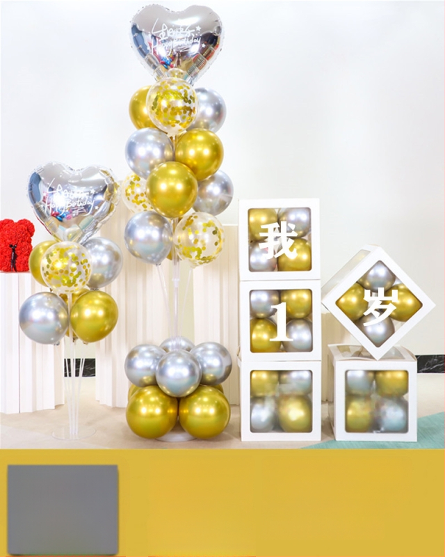 Fundal din baloane din latex, formă rotundă, pentru prima aniversare a copilului