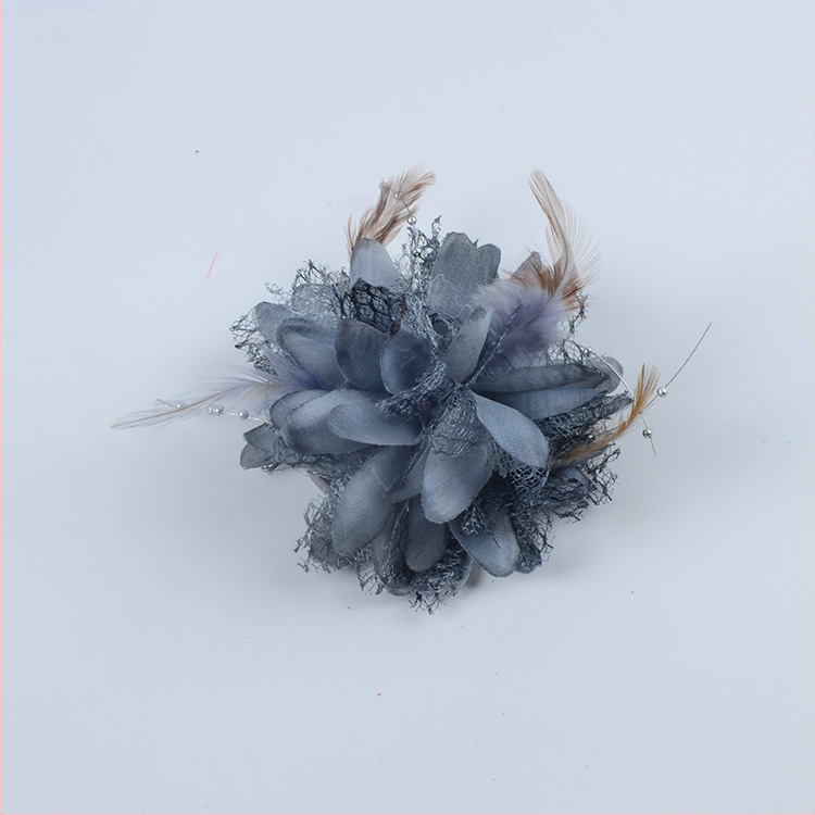 Аксесоар за глава, ръчно изработен от мрежеста тъкан с перли и пера, щипка за коса Duckbill, стил Fresh and Sweet