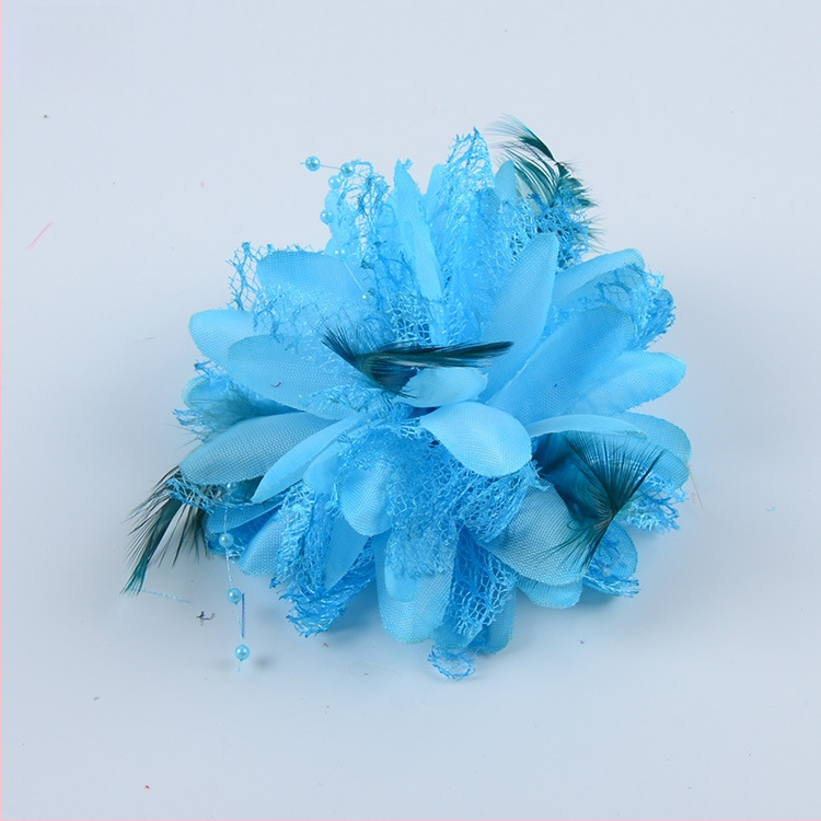 Аксесоар за глава, ръчно изработен от мрежеста тъкан с перли и пера, щипка за коса Duckbill, стил Fresh and Sweet