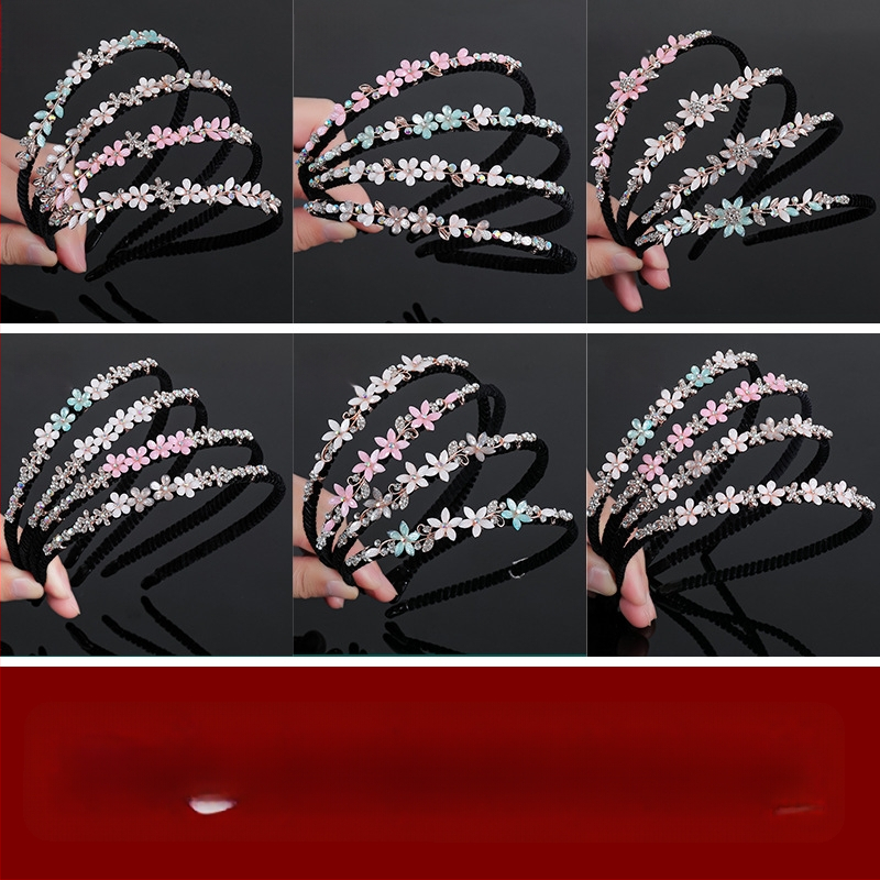 Корейски стил лента за коса от смола с инкрустирани цинкови сплави и електроплатирано покритие