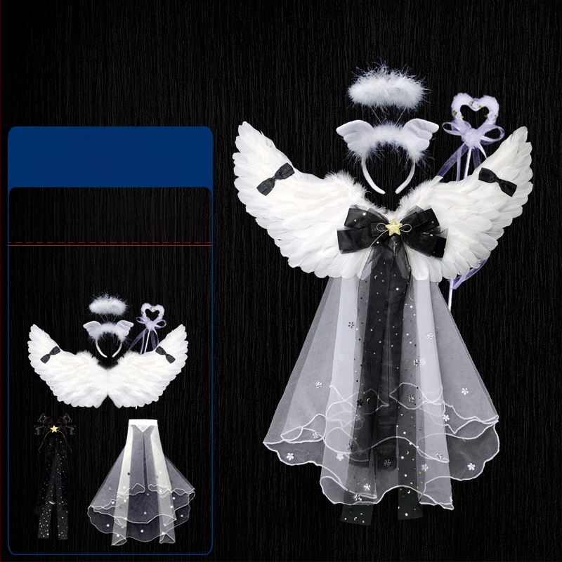 Eņģeļu spārni cosplayam — no spalvām, roku darbs, pielāgojama, skatuves rekvizīts, muguras dekors