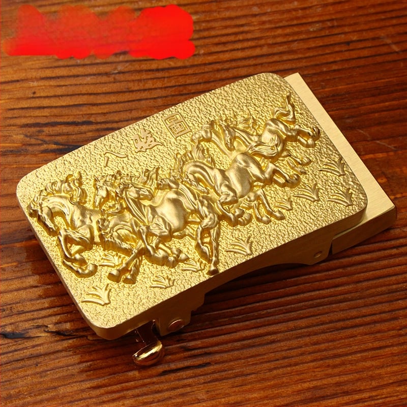 Automatinė diržo sagtis iš vario su 3D įspaustu skraidančio erelio motyvu