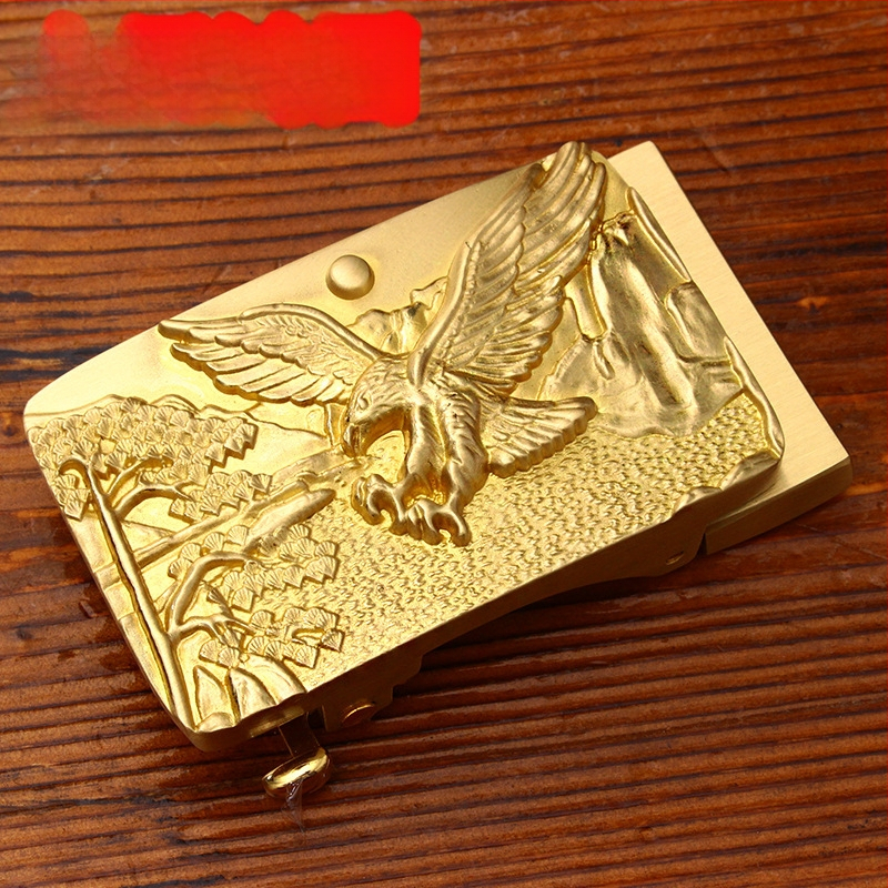 Automatinė diržo sagtis iš vario su 3D įspaustu skraidančio erelio motyvu