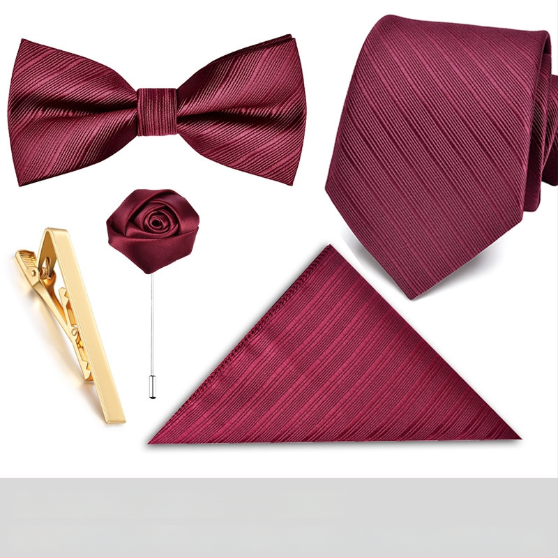 Мъжка вратовръзка с цветна украса – полиестер, на райета, геометричен стил