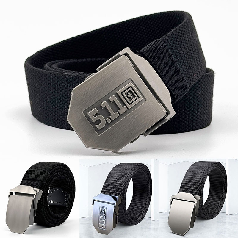 Curea din pânză pentru bărbați, cu cataramă din aliaj, cataramă automată, lățime 2–4 cm