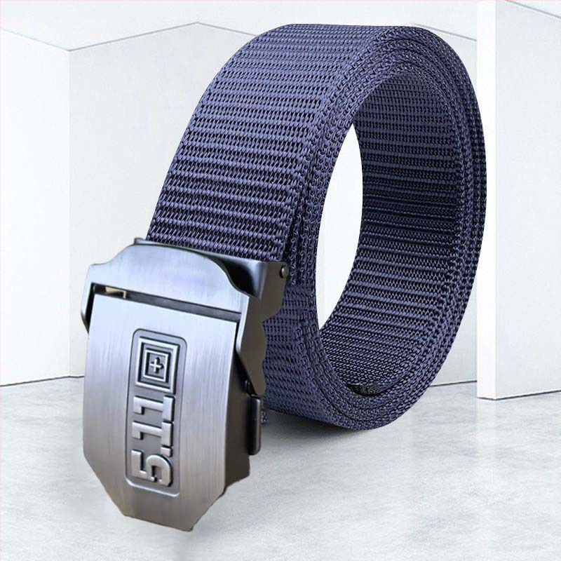 Curea din pânză pentru bărbați, cu cataramă din aliaj, cataramă automată, lățime 2–4 cm