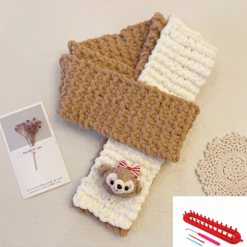 Σετ νημάτων για χειροποίητο κασκόλ — 100% ακρυλικό νήμα, 7s στροφές, μονή ίνα, μορφή νήματος: tuan line, για χειροποίητο πλέξιμο