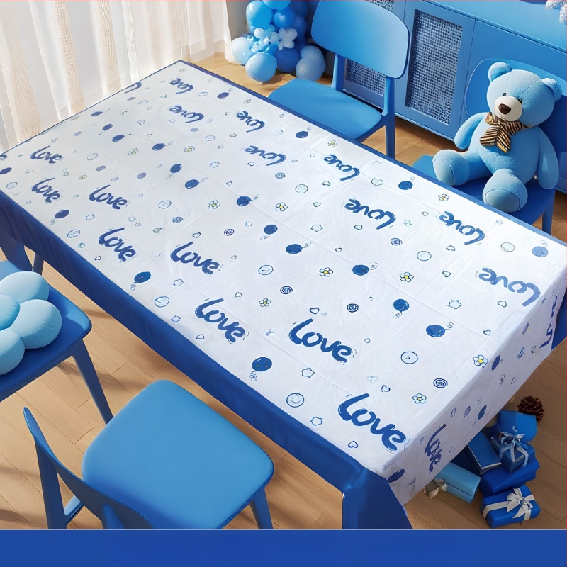 Vienkartinė storinta popierinė staltiesė vaikų gimtadienio vakarėliui – šventinis stilius, mieli animaciniai motyvai, dekoracijų rekvizitai