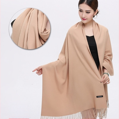 Šal od imitacijskog kašmira, warp pletenje, topao zimi, vintage kineski stil, našiven logotip