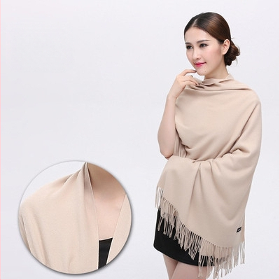 Šal od imitacijskog kašmira, warp pletenje, topao zimi, vintage kineski stil, našiven logotip