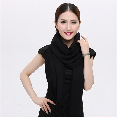 Šal od imitacijskog kašmira, warp pletenje, topao zimi, vintage kineski stil, našiven logotip