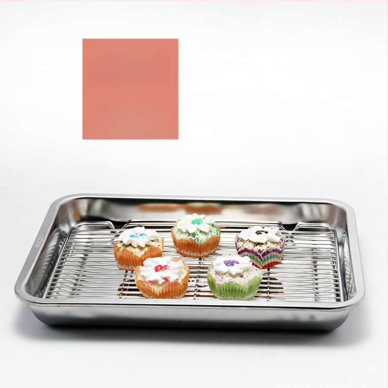 Nerđajući čelični četverokutni pladanj s mrežicom za odvod, filtriranje ulja, elektroplatirani završetak, pogodna za mikrovalnu pećnicu