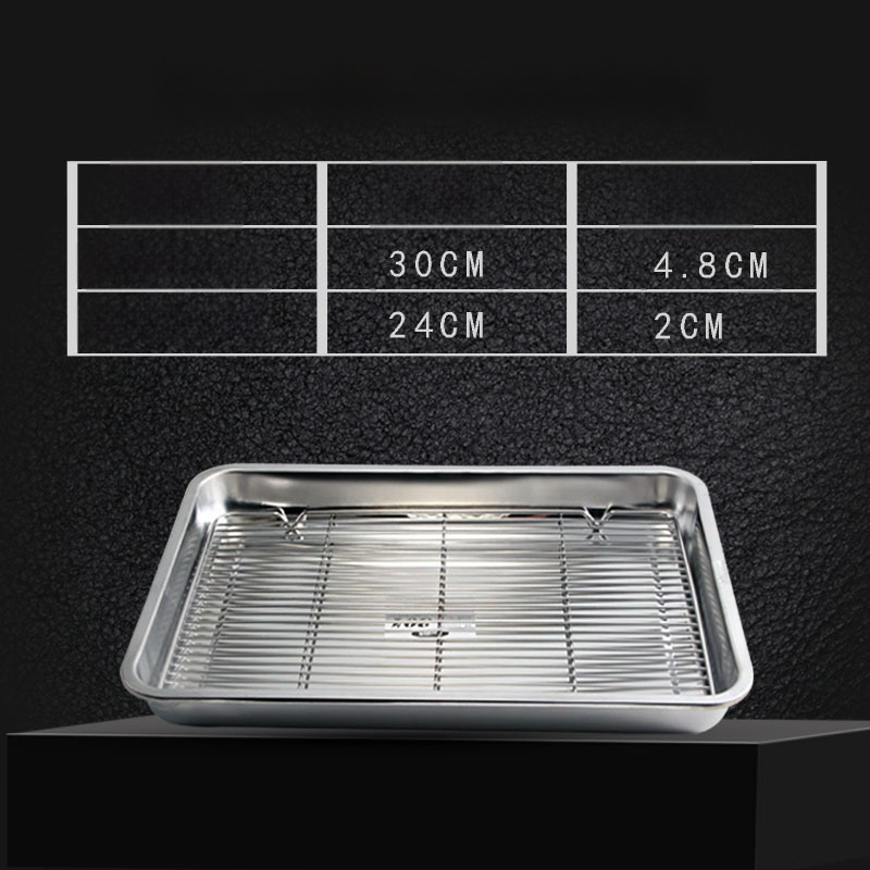 Nerđajući čelični četverokutni pladanj s mrežicom za odvod, filtriranje ulja, elektroplatirani završetak, pogodna za mikrovalnu pećnicu