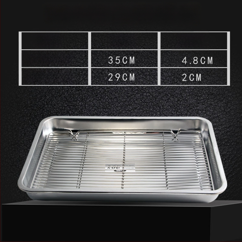 Nerđajući čelični četverokutni pladanj s mrežicom za odvod, filtriranje ulja, elektroplatirani završetak, pogodna za mikrovalnu pećnicu