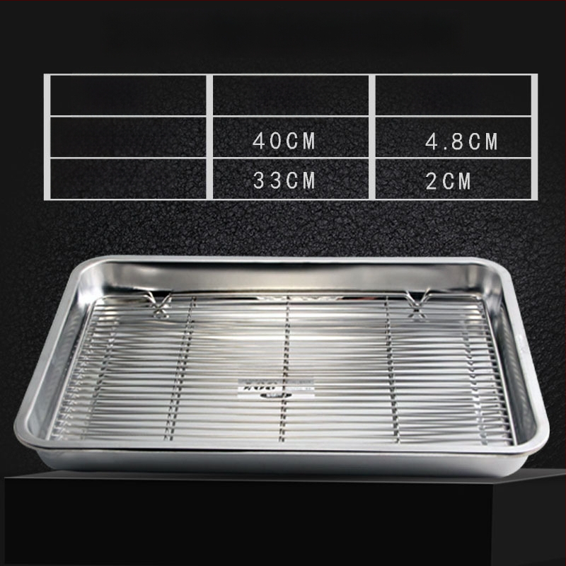 Nerđajući čelični četverokutni pladanj s mrežicom za odvod, filtriranje ulja, elektroplatirani završetak, pogodna za mikrovalnu pećnicu