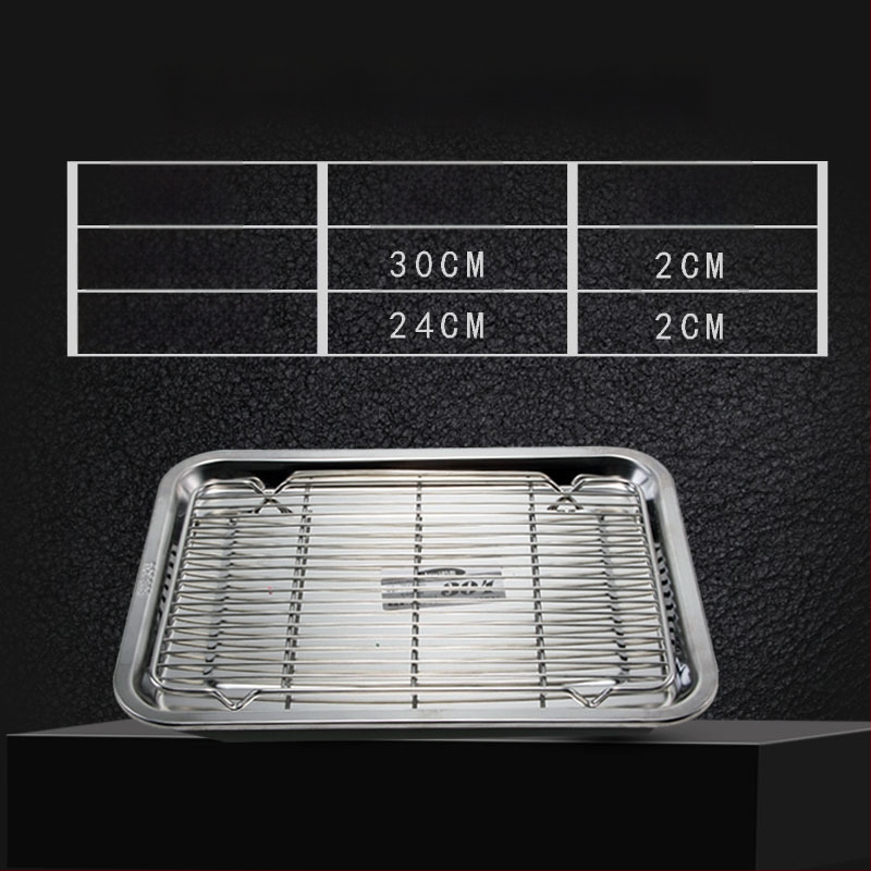 Nerđajući čelični četverokutni pladanj s mrežicom za odvod, filtriranje ulja, elektroplatirani završetak, pogodna za mikrovalnu pećnicu