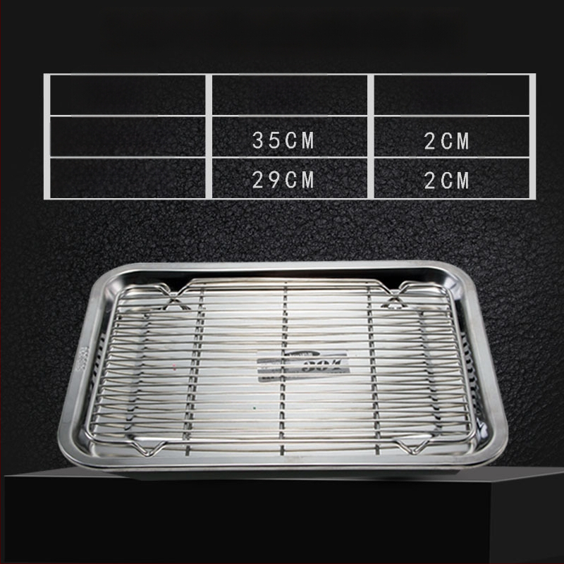 Nerđajući čelični četverokutni pladanj s mrežicom za odvod, filtriranje ulja, elektroplatirani završetak, pogodna za mikrovalnu pećnicu