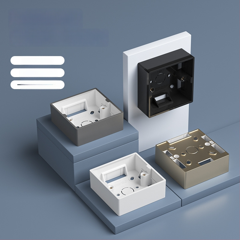 86-tüüpi pindmontaažiga ühenduskast, PVC alus, seina lüliti ja pistiku jaoks — International Electrician