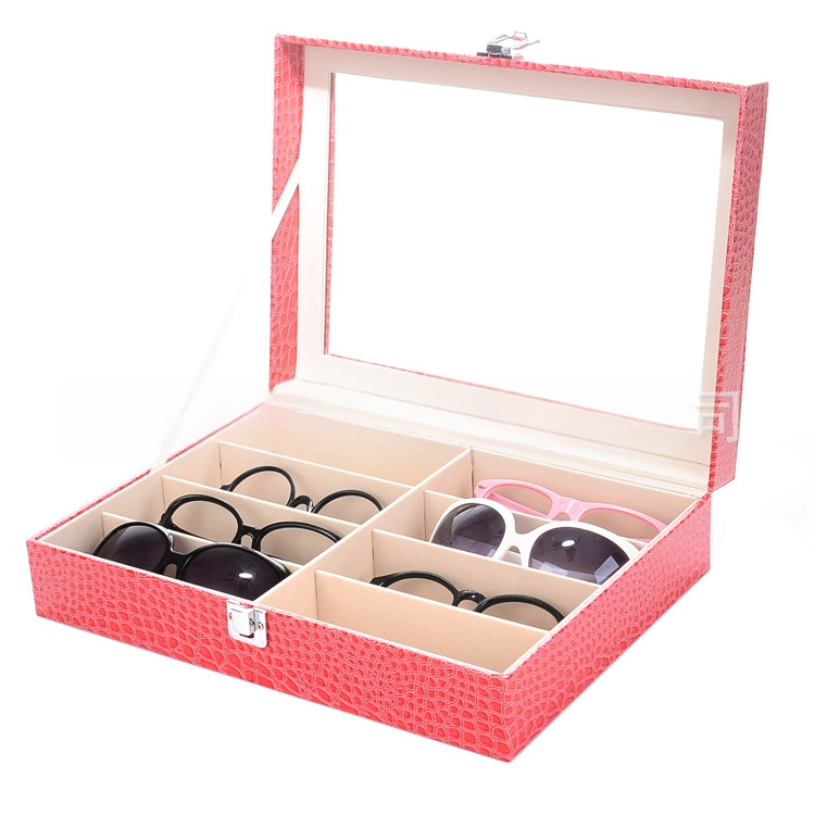 Prillide hoiukarp kaas kattega - mitmekihiline näitusekast 6- ja 8-lahtrilise konfiguratsiooniga, läbipaistev katuseaken, sisemus tiheduspõhja + nahk + flanel