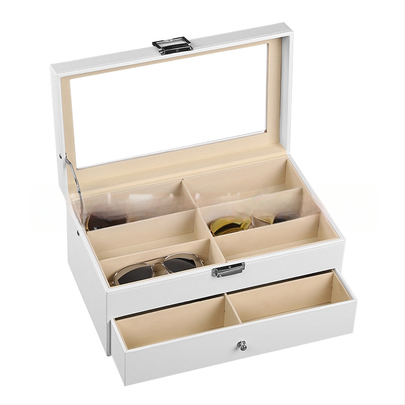 Prillide hoiukarp kaas kattega - mitmekihiline näitusekast 6- ja 8-lahtrilise konfiguratsiooniga, läbipaistev katuseaken, sisemus tiheduspõhja + nahk + flanel